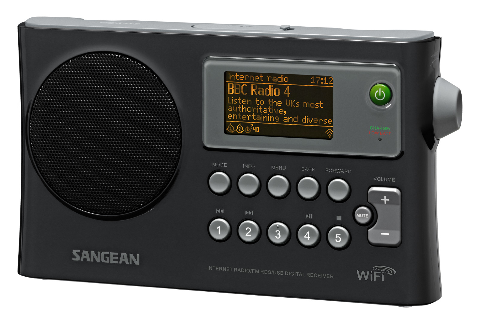 Sangean DAB FM Internet Radio 5 Presets USB App Enabled Wi Fi