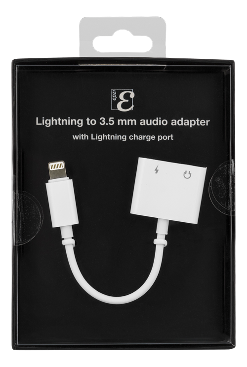 EPZI sovitin Lightning - 3,5 mm, lataaminen ja äänen siirto, valkoinen |  EPZI-IPLH-586 | Data-Systems